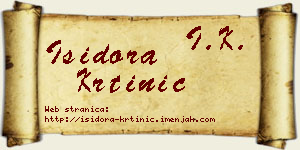 Isidora Krtinić vizit kartica